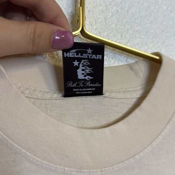 NEW-Hellstar- Yoga school of enlightenment- cream and blue- men's size large - Picture 7 of 10